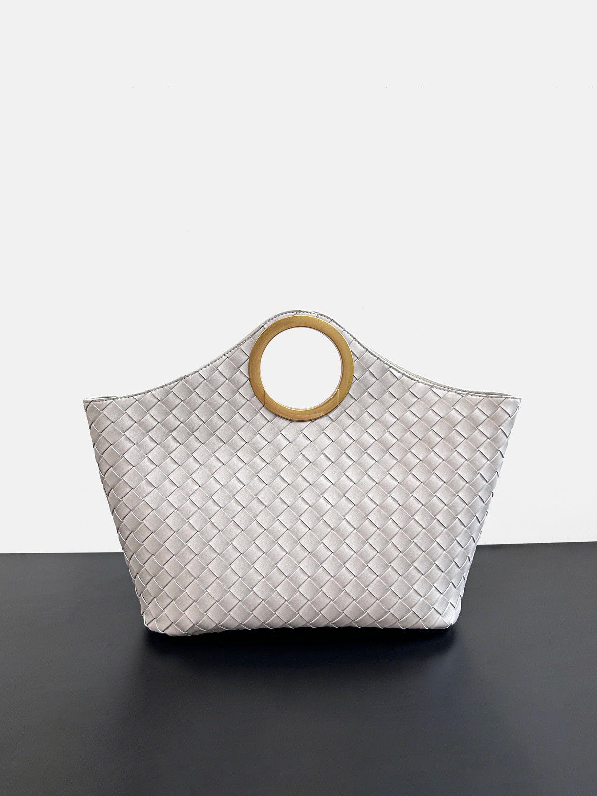 Genuine Cowhide Ring Handle Bucket Tote Bag for Women, New Fashionable Commute Shoulder Crossbody Purse, Premium Basket Handbag for Ladies