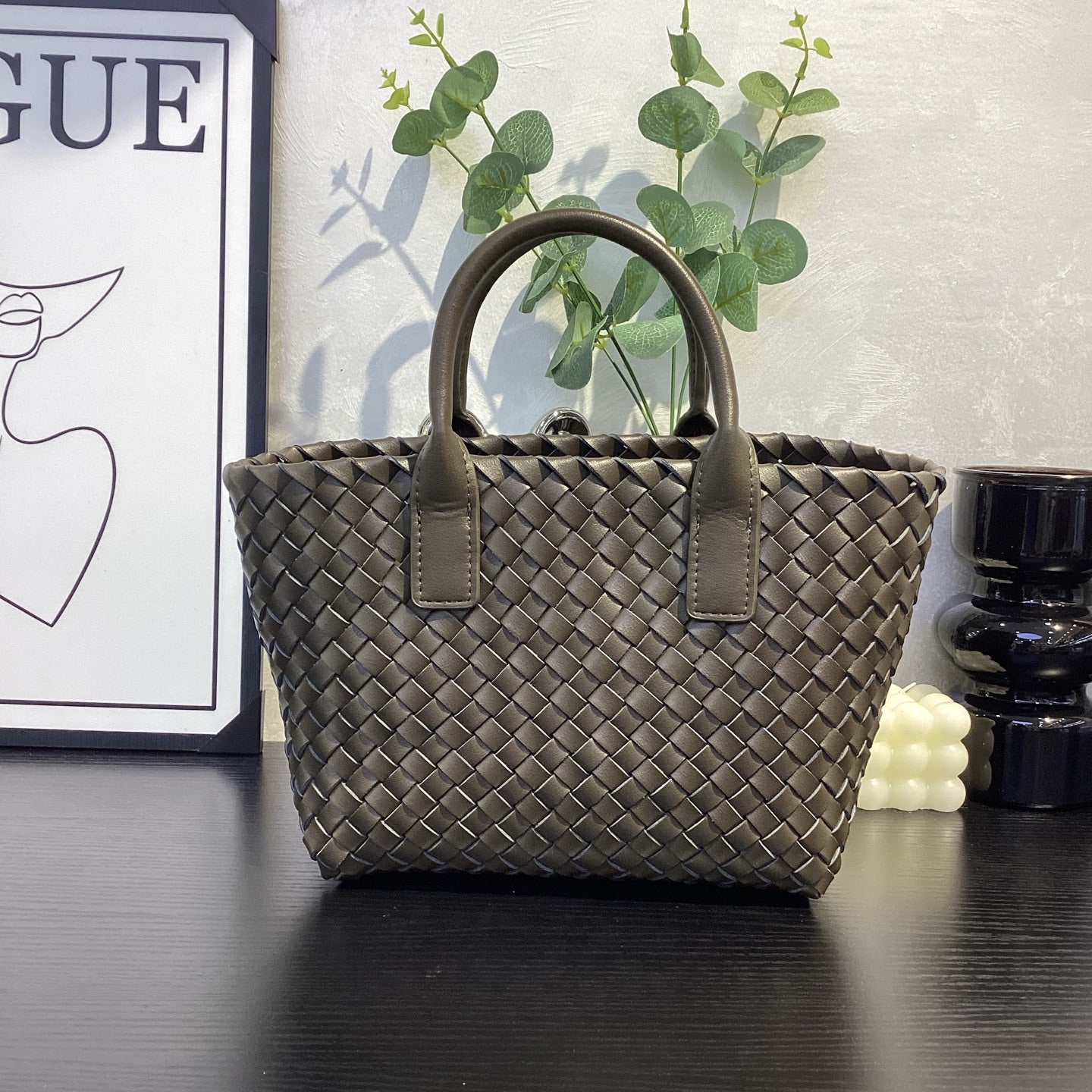 Genuine Top Layer Cowhide Woven Basket Tote Bag, Old Money Light Luxury Top Handle Handbag, Premium Shoulder Bag for Ladies