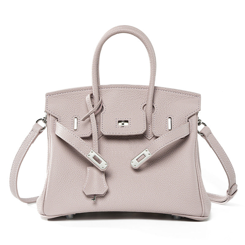 Genuine Togo Leather Birkin-Kelly Style Handbag for Women, Large Capacity Niche Top Handle Purse, Premium Work Commute Bag for Ladies