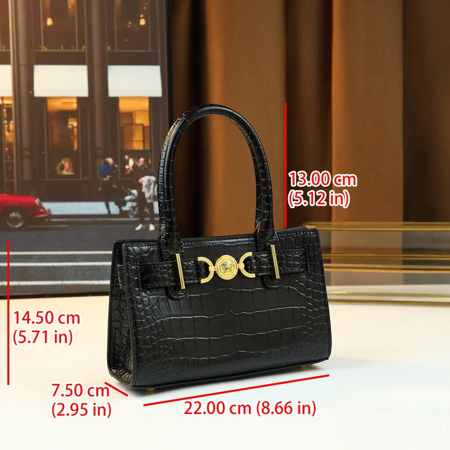 Stone Grain Mini Square Bag for Women Light Luxury Shoulder Crossbody Handbag, Premium Textured Purse with Elegant Design