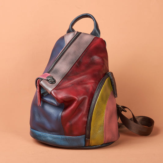 Premium Handcrafted Antiqued Cowhide Leather Backpack for Women | Vintage Distressed Finish with Unique Worn-In Character | Casual Commuter Daypack for Work, Travel & Daily Outings | Spacious Genuine Leather Rucksack with Timeless Artistic Appeal