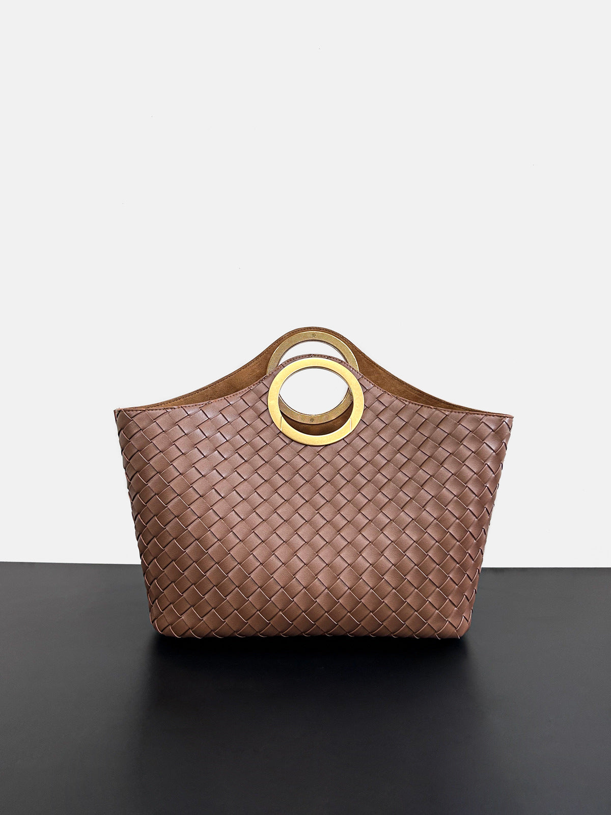 Genuine Cowhide Ring Handle Bucket Tote Bag for Women, New Fashionable Commute Shoulder Crossbody Purse, Premium Basket Handbag for Ladies