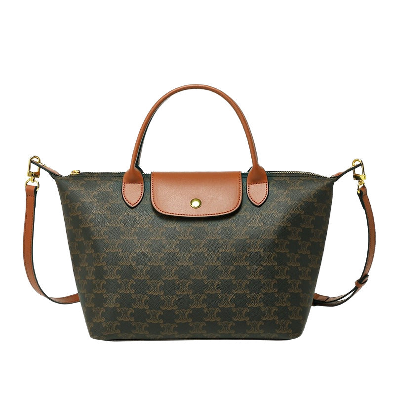 Genuine Leather Dumpling Tote Bag for Women, New Fall Winter Large Capacity Commute Crossbody Shoulder Handbag, Versatile Everyday Purse for Ladies