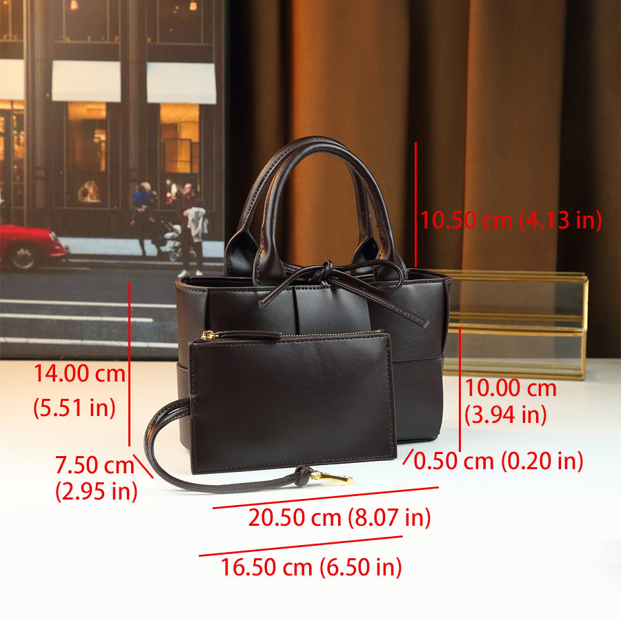 Woven Small Bucket Bag for Women with Detachable Wallet Pouch, Casual Commuter Shoulder Handbag with Versatile Design