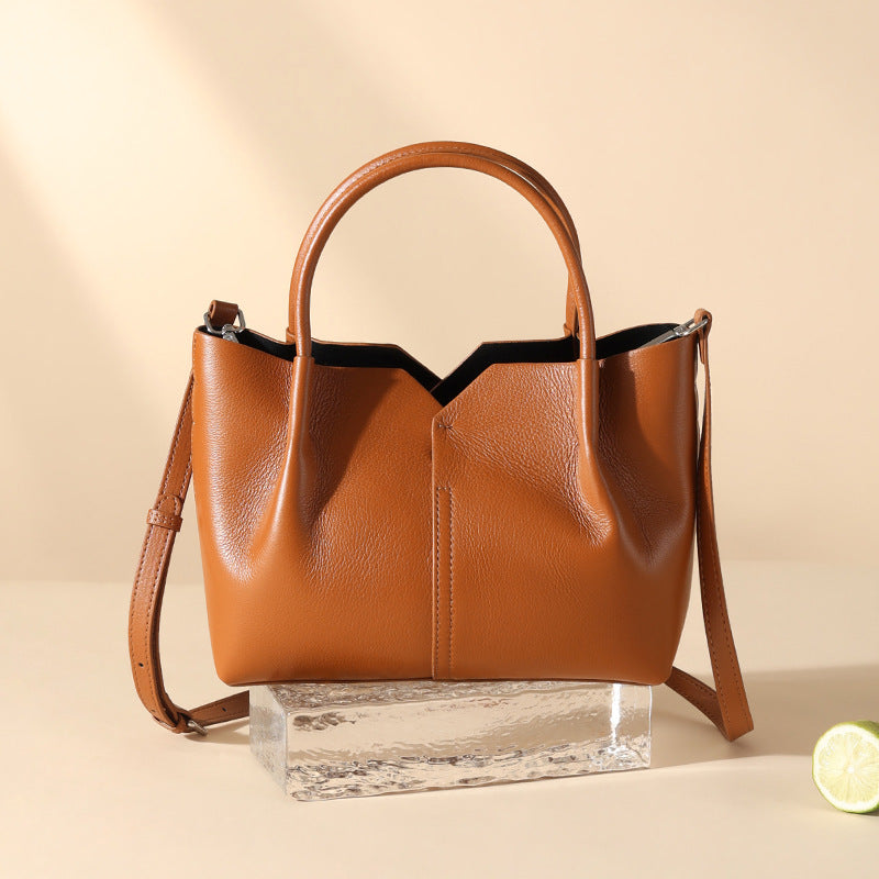 Top Layer Cowhide Tote Bag for Women Large Capacity Crossbody Shoulder Handbag, Premium Summer Purse with Niche Designer Appeal
