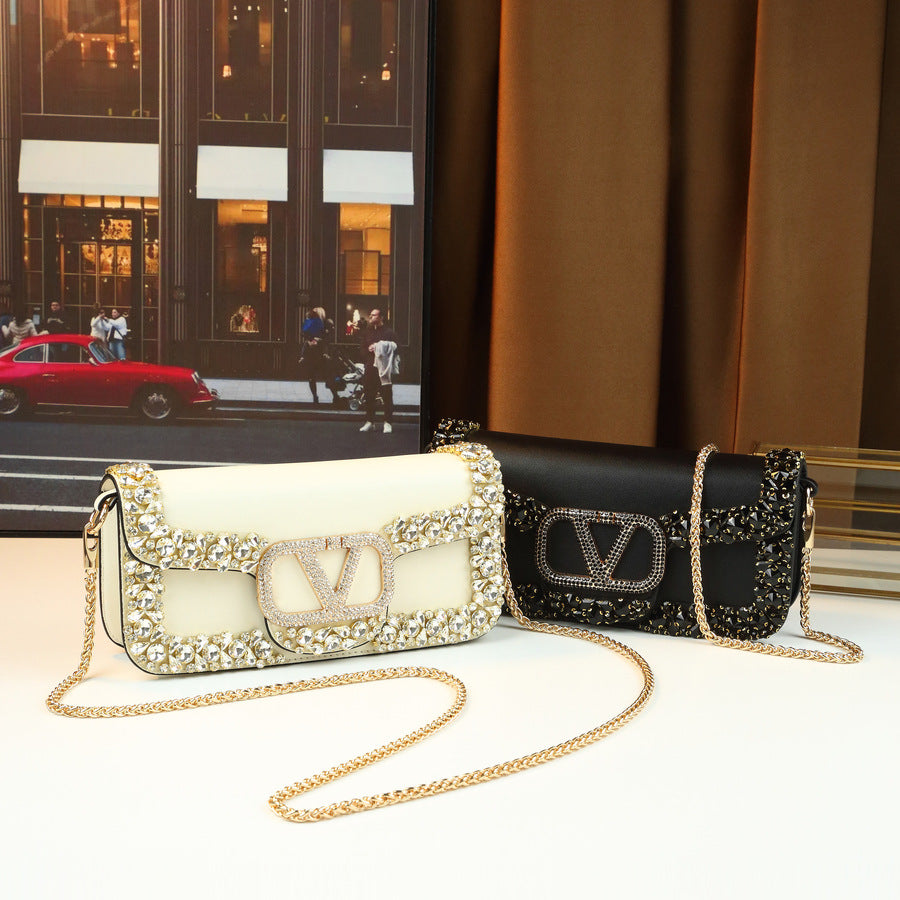 Chain Mini Square Bag for Women Spring Summer Evening Shoulder Crossbody Handbag, Viral Bestseller Purse with High-Fashion Design