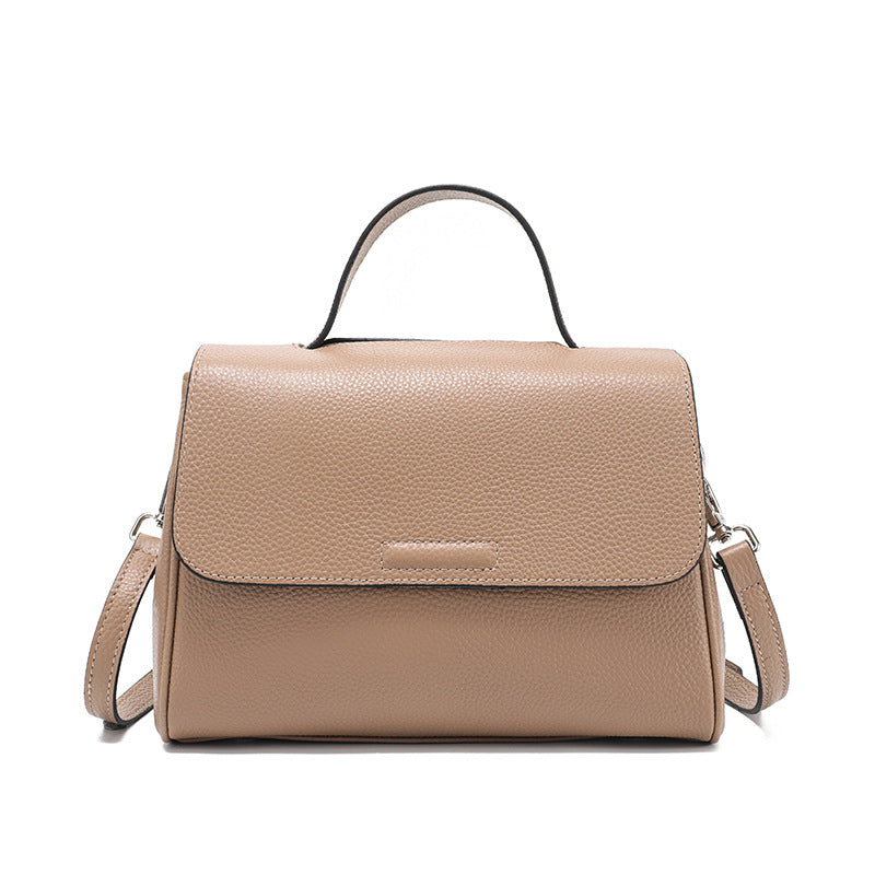 Top Layer Cowhide Tote Bag for Women Minimalist Commuter Shoulder Handbag, Genuine Leather Purse with Versatile Everyday Style