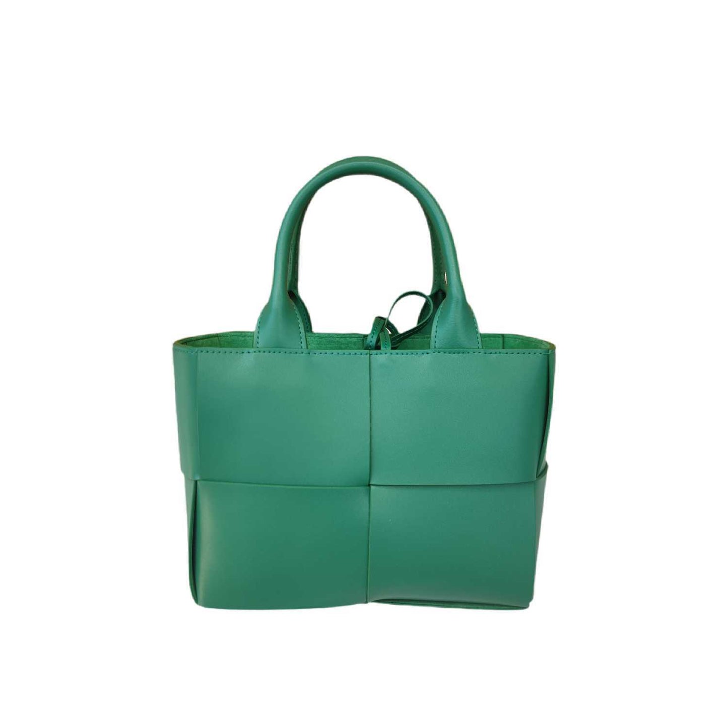 New Genuine Leather Woven Tote Bag for Women, Small Cowhide Shoulder Handbag, Fashion Crossbody Purse with 4-Compartment Design