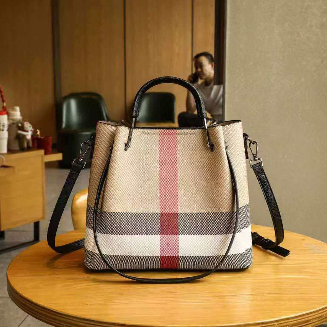 Genuine Leather Plaid Shell Handbag for Women, New Versatile Large Capacity Top Handle Shoulder Crossbody Purse, Trendy Bag for Ladies