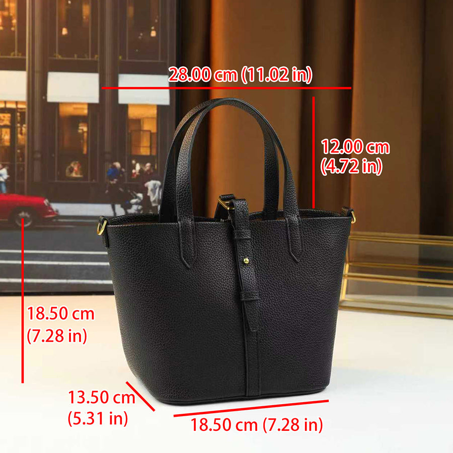 Pebble Grain Bucket Bag for Women Minimalist Solid Color Commuter Shoulder Crossbody Handbag, Soft Versatile Purse with Clean Design