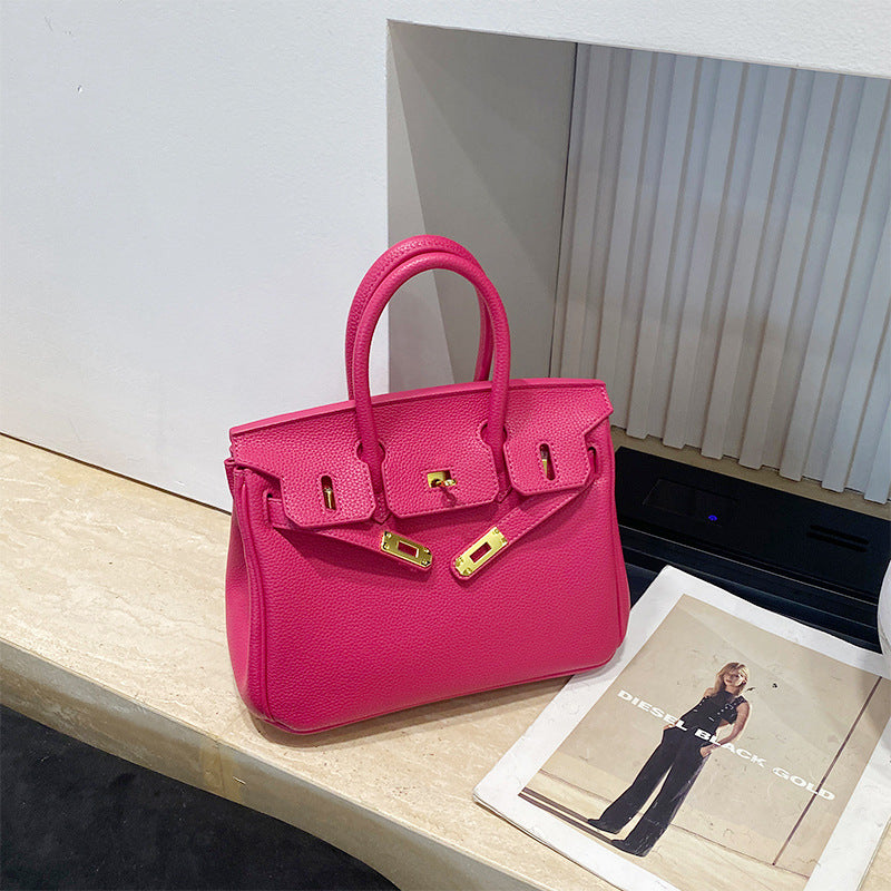 New Arrival Pebbled Genuine Leather Birkin-Inspired Tote Bag for Women, Gold-Tone Hardware with Spacious Large Capacity, Versatile Top-Handle Shoulder Handbag for Everyday Chic