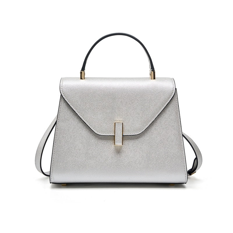 New Kelly-Style Niche Designer Bag in Genuine Leather, Large Capacity Shoulder Crossbody Top Handle Purse, Premium Fashionable Handbag for Women