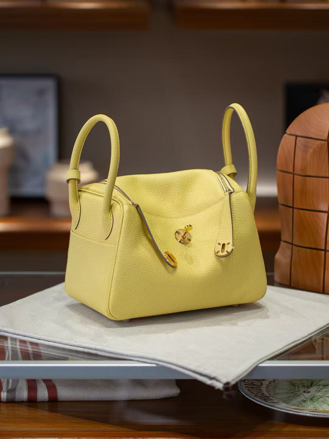 Genuine TC Calfskin Leather Lindy-Style Bag for Women, Peige Artisan Full Steel Hardware Shoulder Purse, Premium Leather Handbag in 19/26/30 Sizes for Ladies