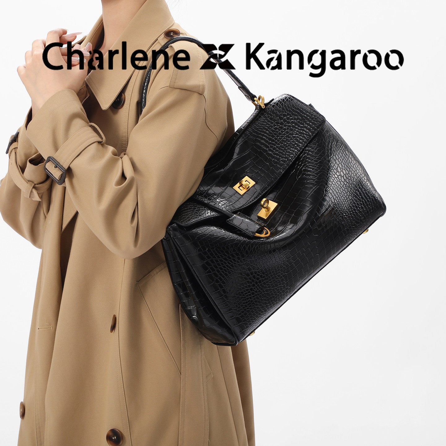 New Arrival Kelly-Inspired Croc-Effect Tote Bag for Women, A Large Capacity Commuter Shoulder Crossbody Handbag with Premium Versatile Design