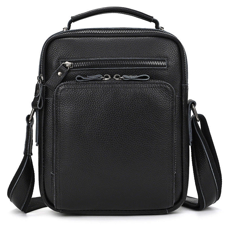 Genuine Leather Shoulder Crossbody Bag for Men, Top Handle iPad Pouch, Minimalist Fashionable Casual Bag for Men