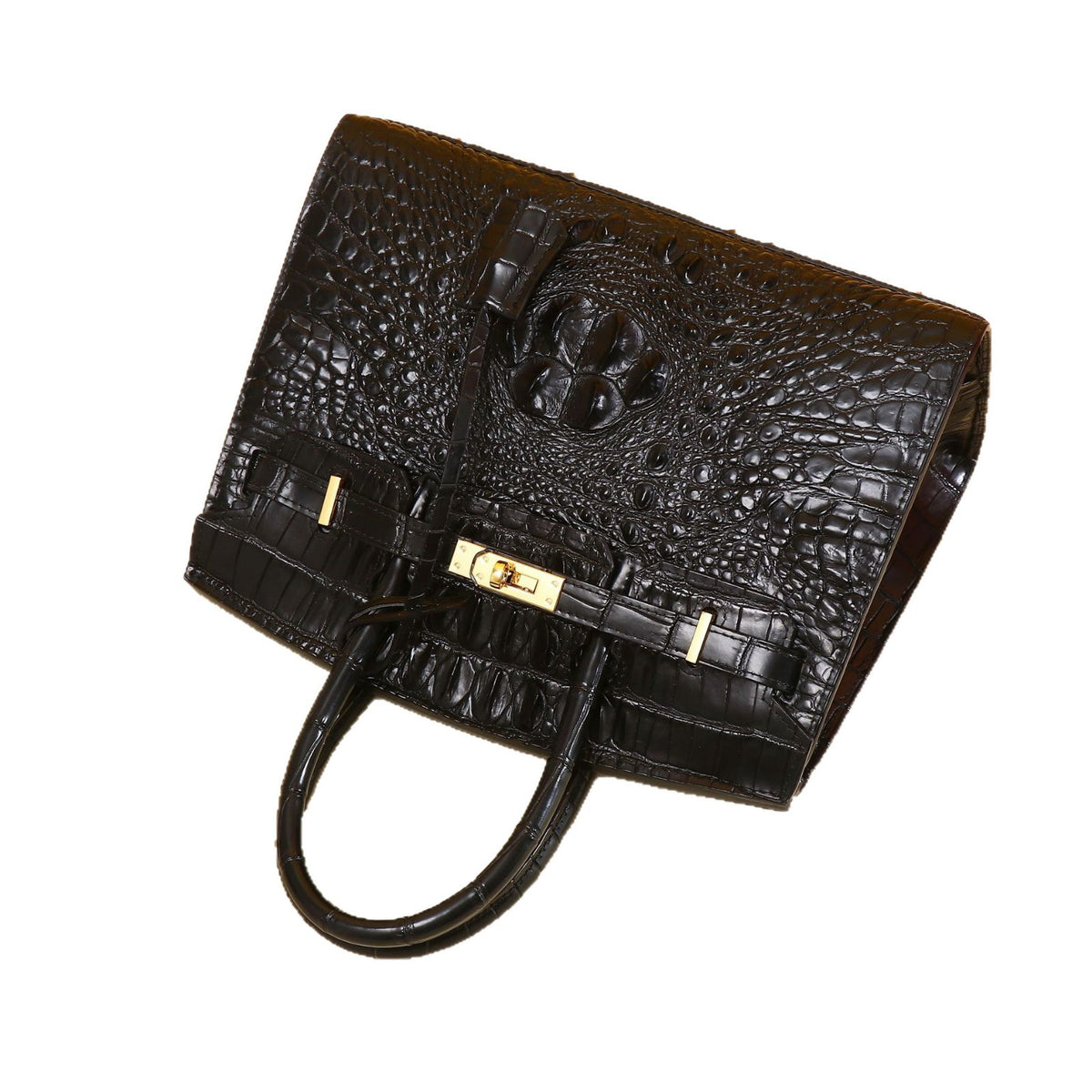 Elegant Croc-Embossed Birkin-Inspired Tote Bag for Women, Premium Top-Handle Handbag with Exquisite Edge Painting, A Thoughtful Mother's Day Gift for Mom