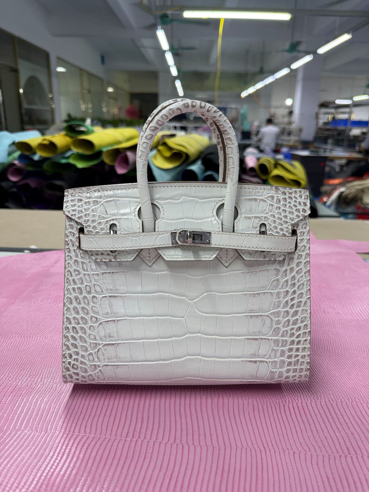 Premium Hand-Stitched Croc-Embossed Leather Tote Bag for Women, External Stitching with Steel Hardware & Burnished Edge Finish, Birkin-Inspired 20/25/30 Top-Handle Purse in Top-Layer Cowhide