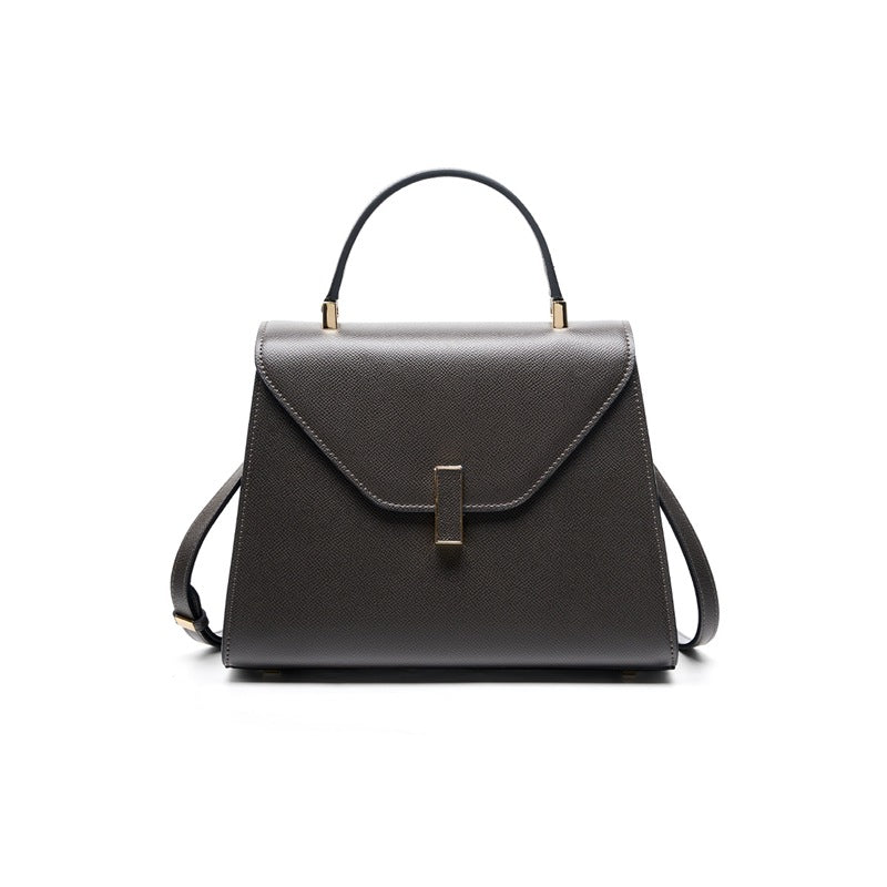New Kelly-Style Niche Designer Bag in Genuine Leather, Large Capacity Shoulder Crossbody Top Handle Purse, Premium Fashionable Handbag for Women