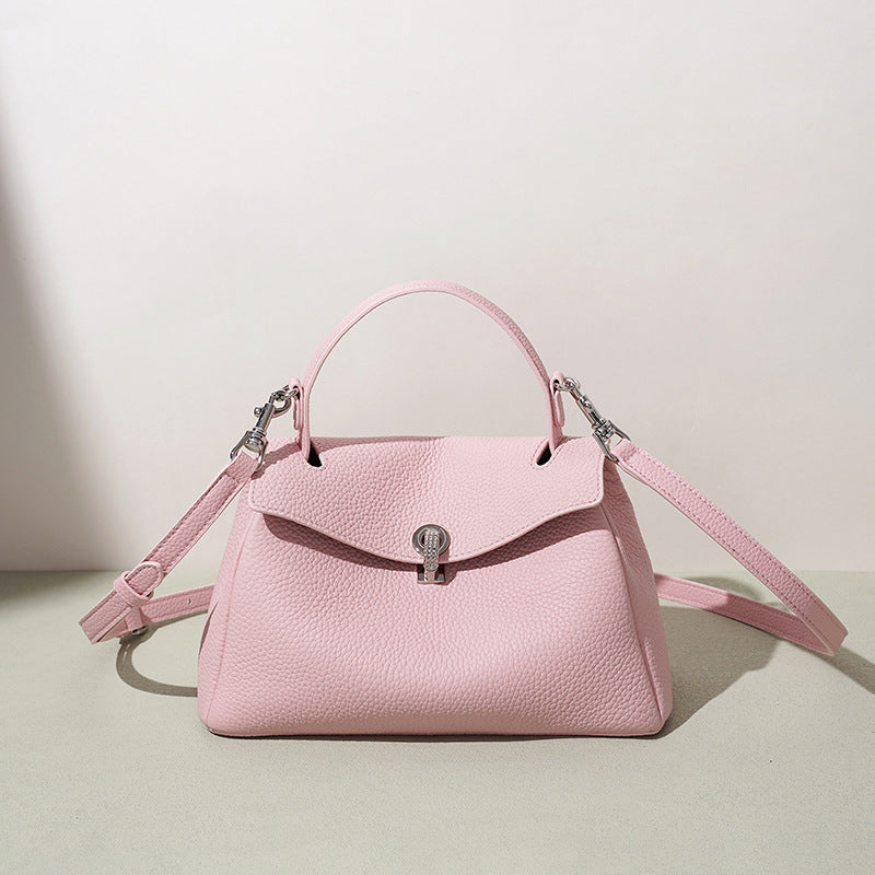 Korean Minimalist Design Leather Shoulder Bag, Niche Crossbody Top Handle Purse, Versatile Work Bag for Women