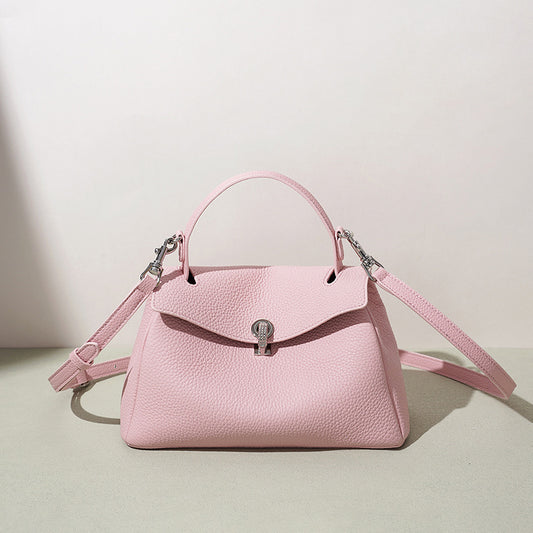 Korean Minimalist Design Leather Shoulder Bag, Niche Crossbody Top Handle Purse, Versatile Work Bag for Women