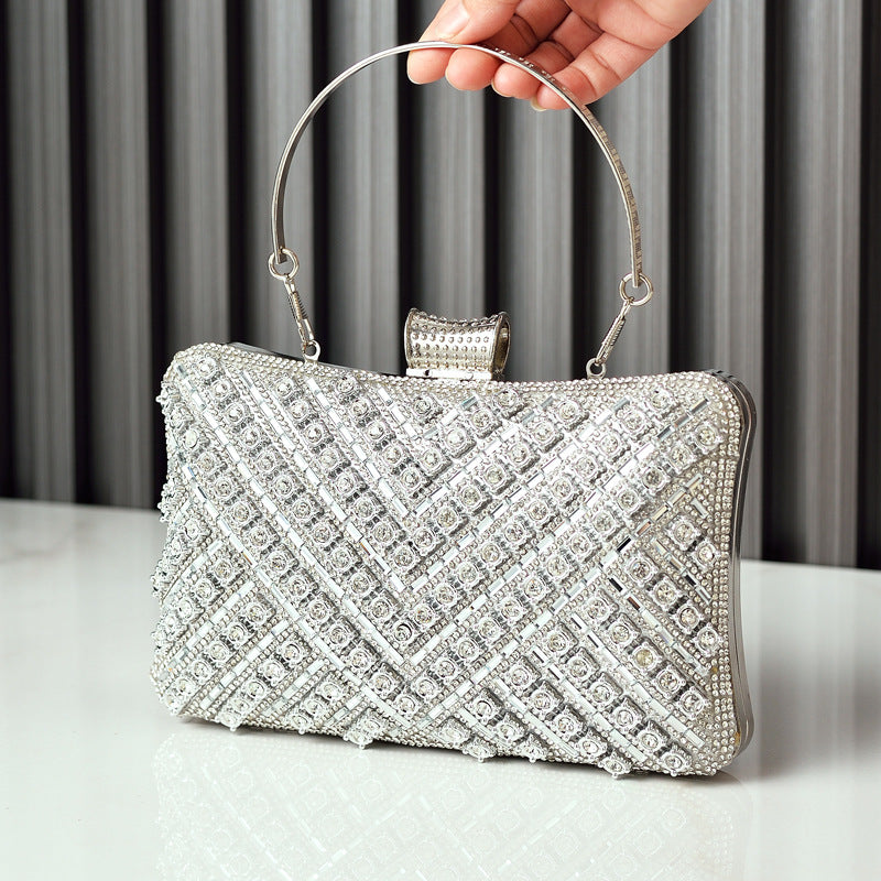 Dazzling Colorful Rhinestone Evening Bag for Women, A Premium Sparkly Banquet Purse with Fashionable Crystal Design, Perfect for Special Occasions