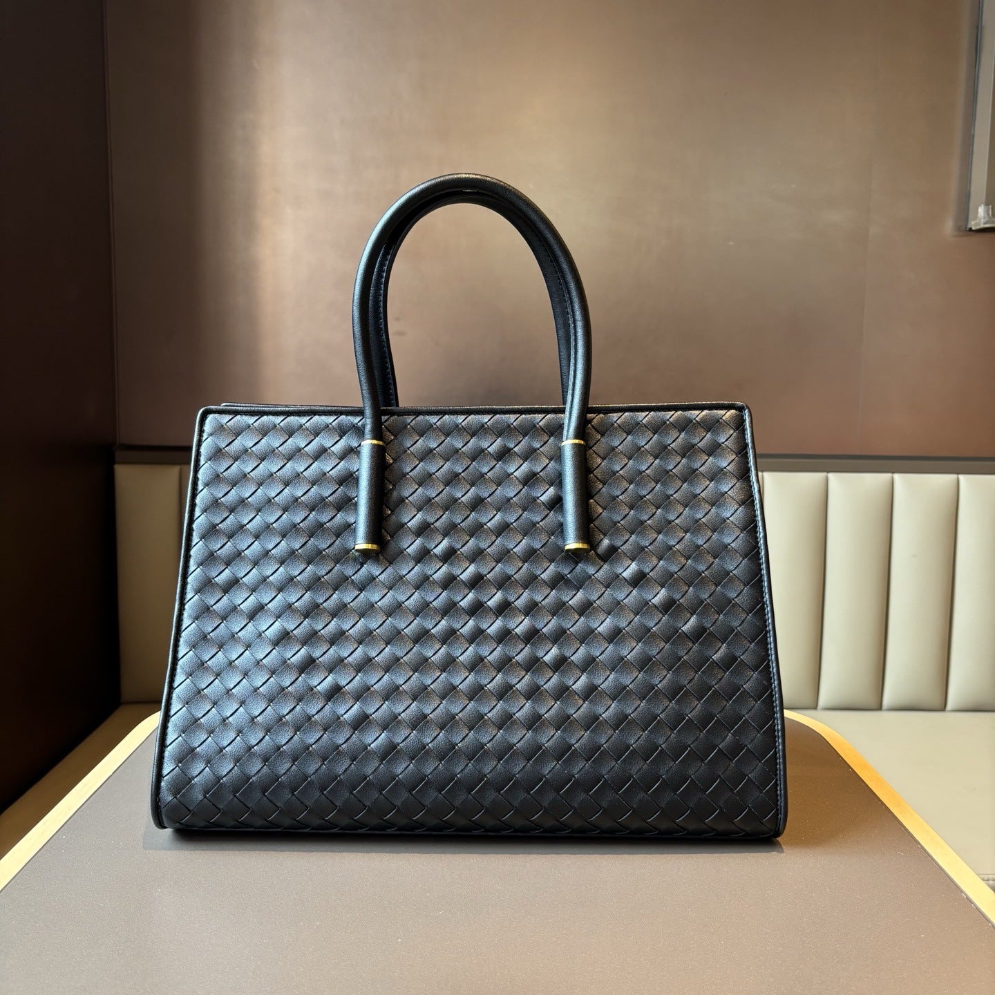 New Large Genuine Leather Woven Tote, Vintage Handbag, Fashion Shoulder & Crossbody Bag for Women