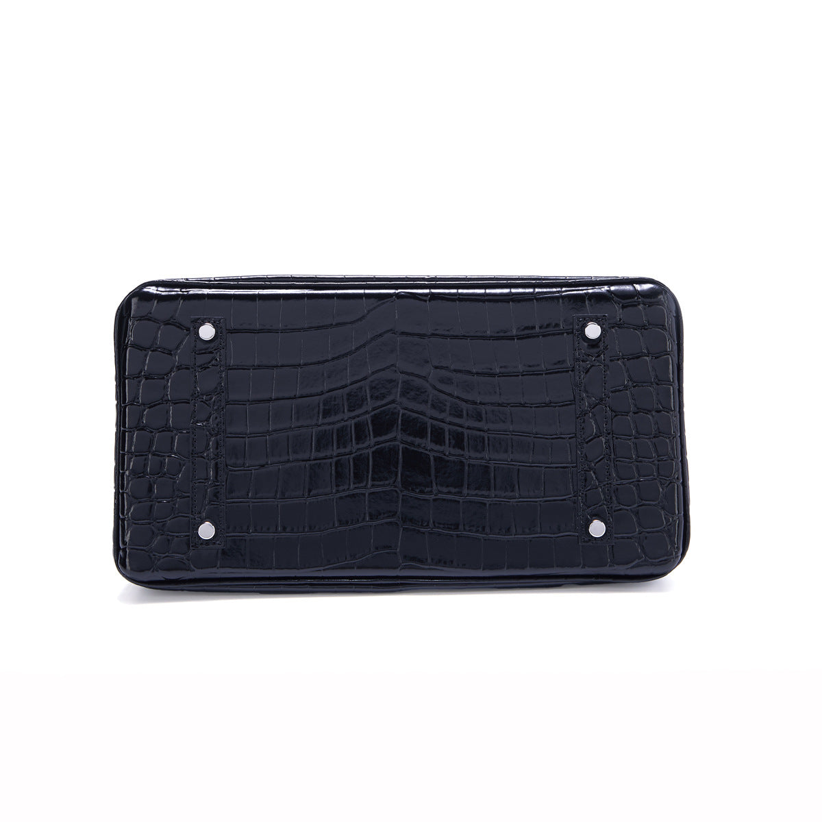 Genuine Leather Patent Crocodile-Embossed Birkin-Style Bag for Women, New Fashionable Top Handle Shoulder Crossbody Purse with Silver-Tone Hardware, Trendy Handbag for Ladies