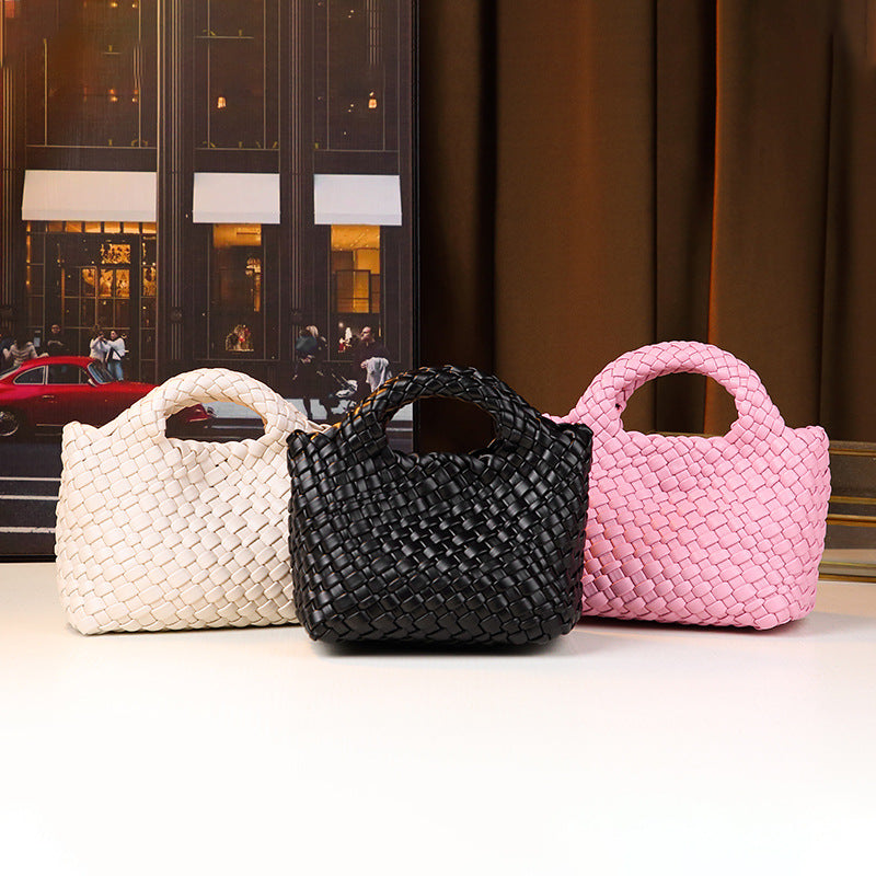 Woven Mini Crossbody Bag Set for Women Chain Shoulder Handbag with Detachable Sub-Pouch, Versatile Everyday Purse with Textured Design