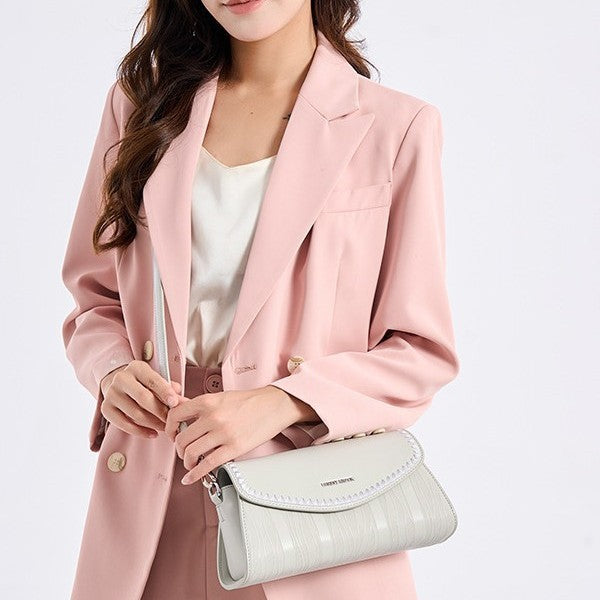 Genuine Leather Textured Handbag for Women, New Shoulder Crossbody Top Handle Purse, Versatile Underarm Fashion Small Bag for Ladies