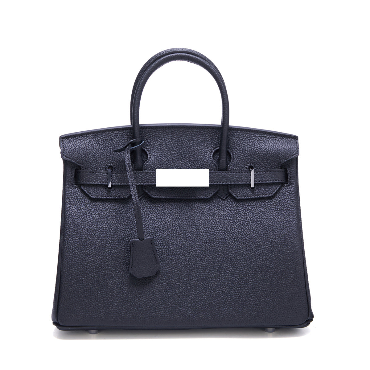 Genuine Top Layer Cowhide Togo Leather Birkin-Style Bag for Women, New Silver Hardware Large Capacity Top Handle Handbag, Premium Export Quality Purse for Ladies