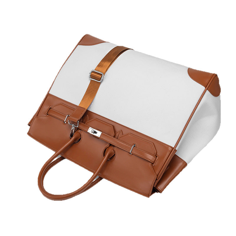 Chic Birkin-Inspired Light Luxury Tote Bag for Unisex, Spacious Travel Duffel Gym Bag with Top-Handle Design, Perfect for Everyday & Workout