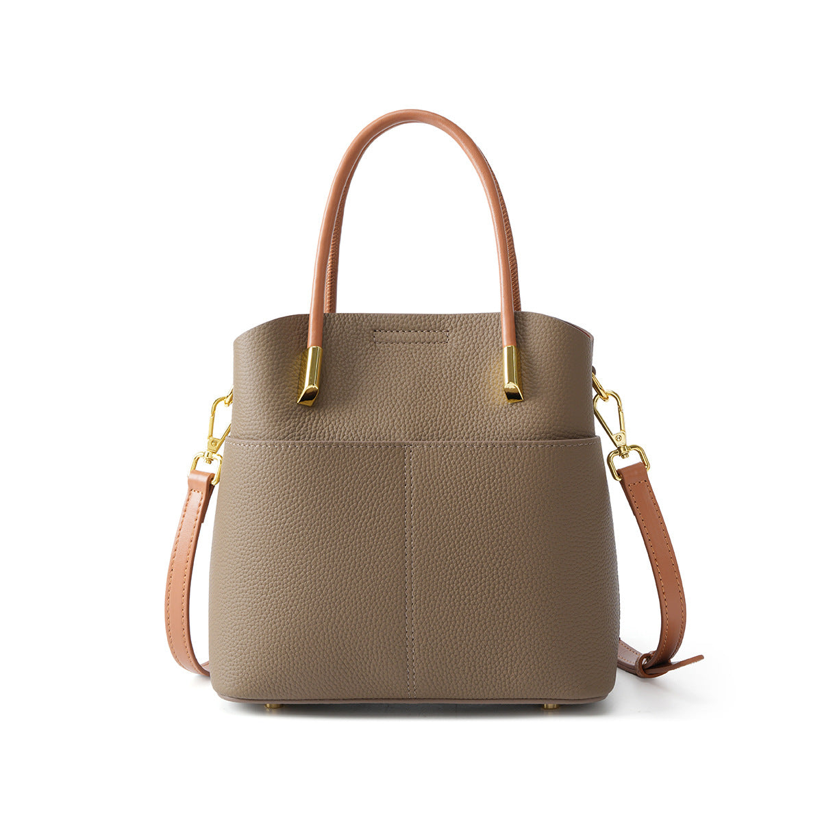 New Premium Top Layer Cowhide Bucket Bag, Stylish Niche Crossbody Shoulder Purse, High-End Office Handbag for Women