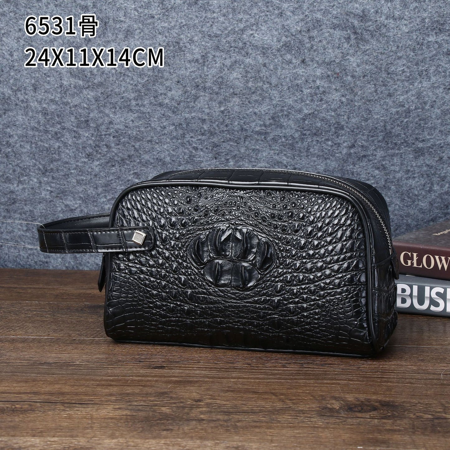 New Arrival Croc-Effect Executive Briefcase for Men, A Large Capacity Business Clutch Wallet with Multi-Functional Design & Sophisticated Style