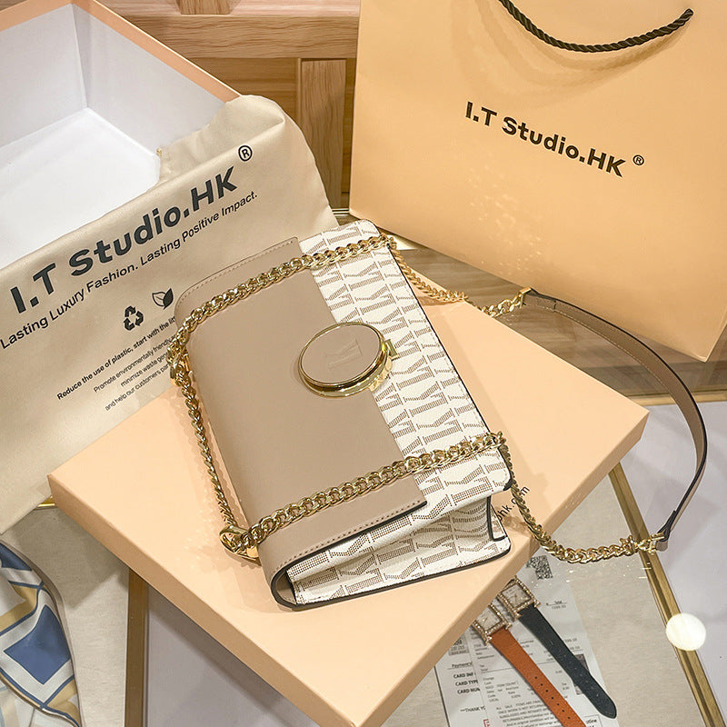 Genuine Leather Chain Small Square Bag for Women, New 2026 Fashionable Crossbody Purse, Trendy Mini Handbag for Ladies