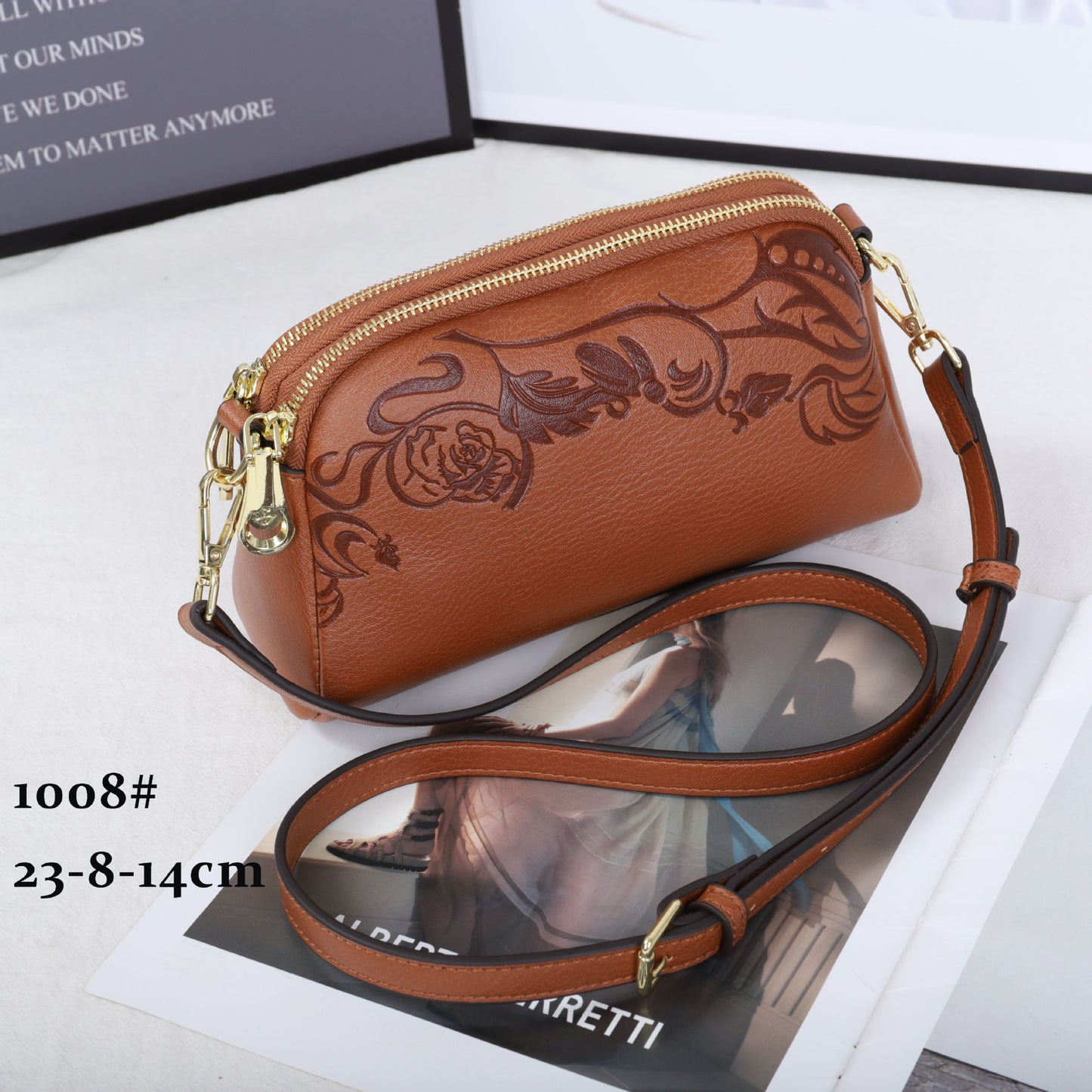 Embossed Small Crossbody Bag for Women Classic Practical Shoulder Handbag, Versatile Purse with Textured Design