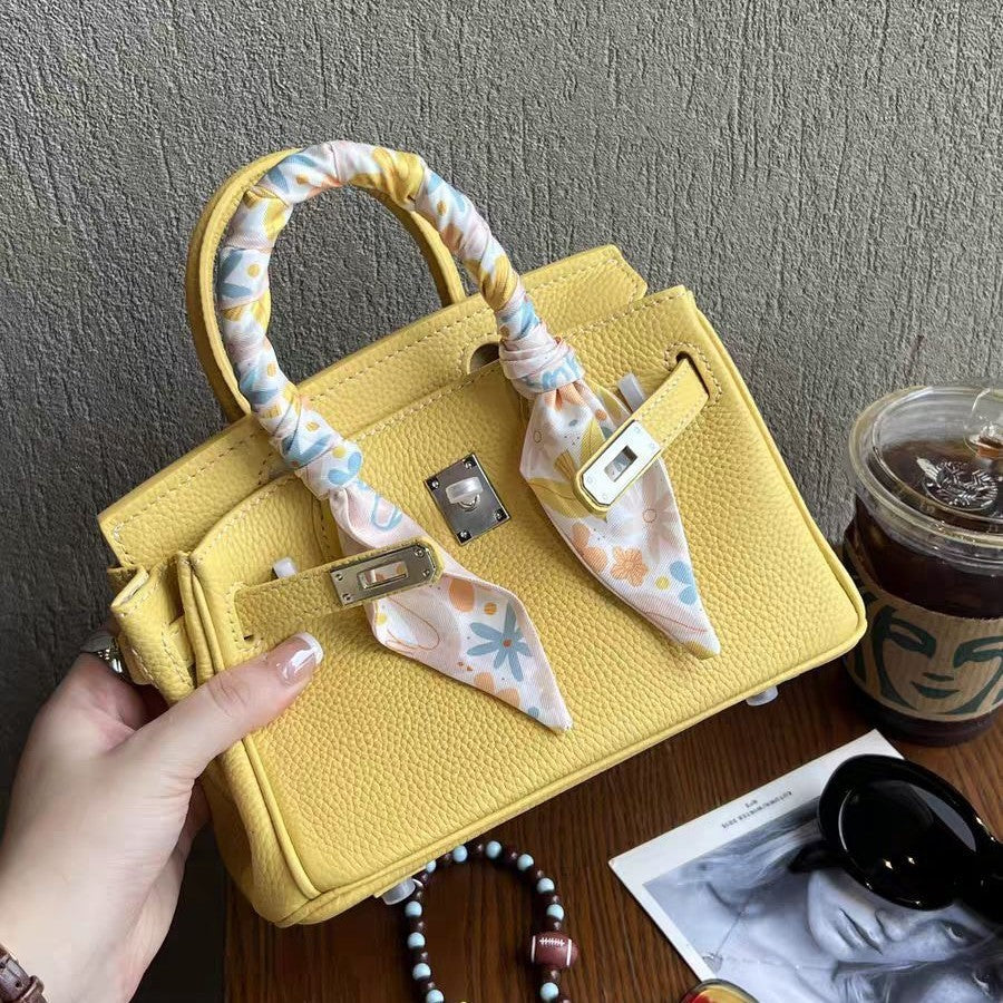 New Arrival Pebbled Genuine Leather Birkin-Inspired Tote Bag for Women, Gold-Tone Hardware with Spacious Large Capacity, Versatile Top-Handle Shoulder Handbag for Everyday Chic