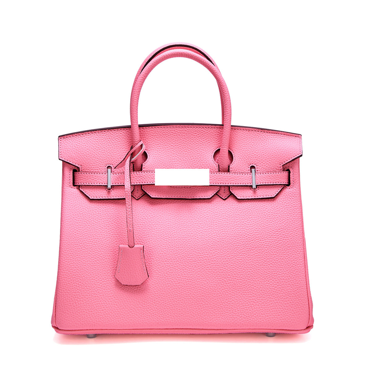 Genuine Top Layer Cowhide Togo Leather Birkin-Style Bag for Women, New Silver Hardware Large Capacity Top Handle Handbag, Premium Export Quality Purse for Ladies
