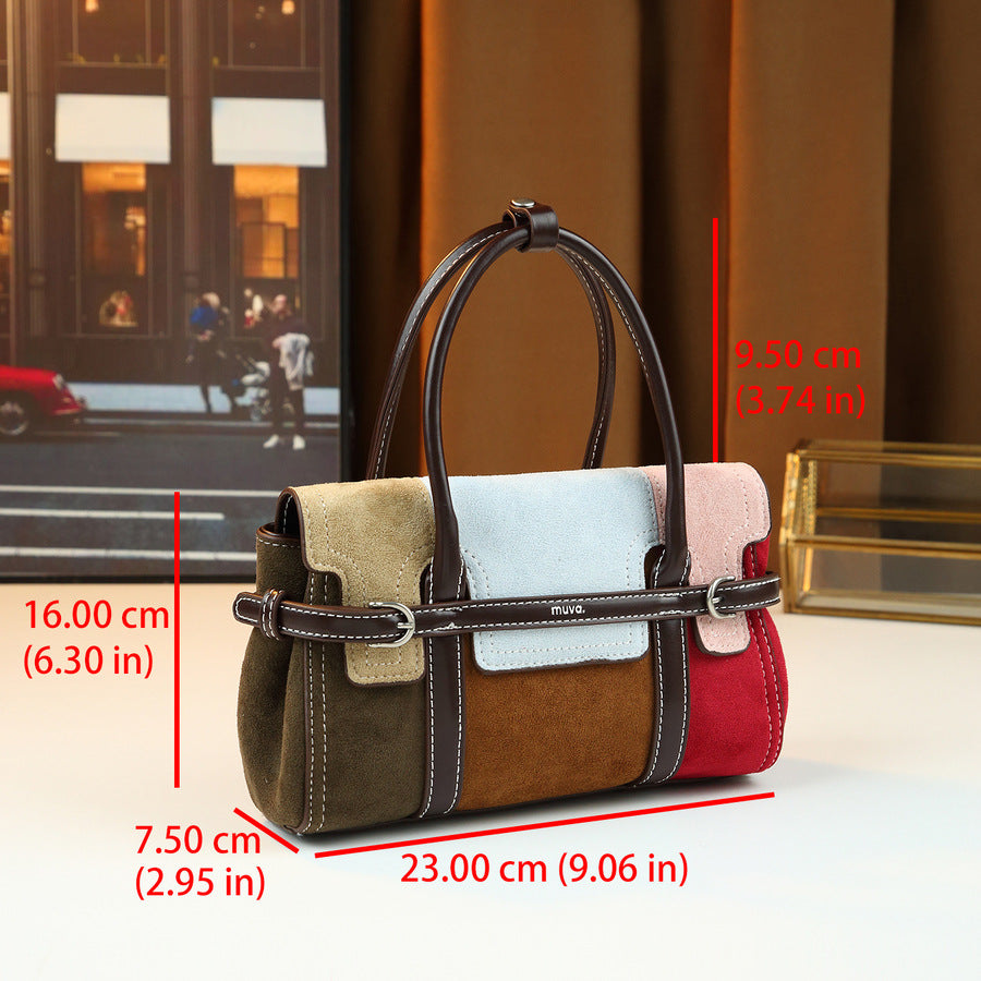 Candy Color Square Crossbody Bag for Women Pastel Spring Mini Top Handle Purse, Light Luxury Versatile Shoulder Handbag with Designer Feel
