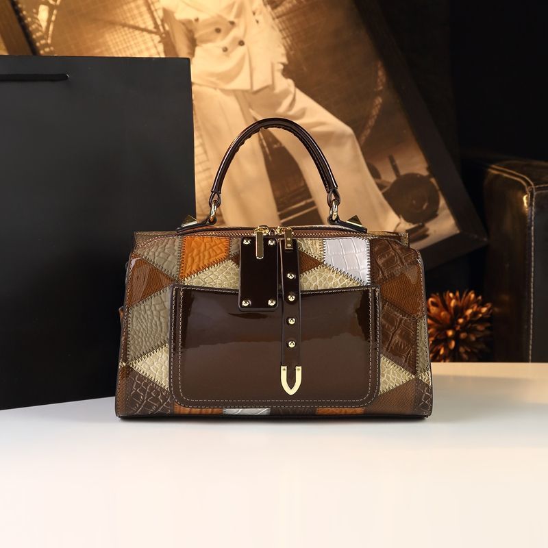 Croc-Embossed Diamond-Quilted Leather Crossbody Bag for Women – New Style Pillow Shoulder Tote, Exquisite Genuine Leather Handbag with Versatile Carry Options
