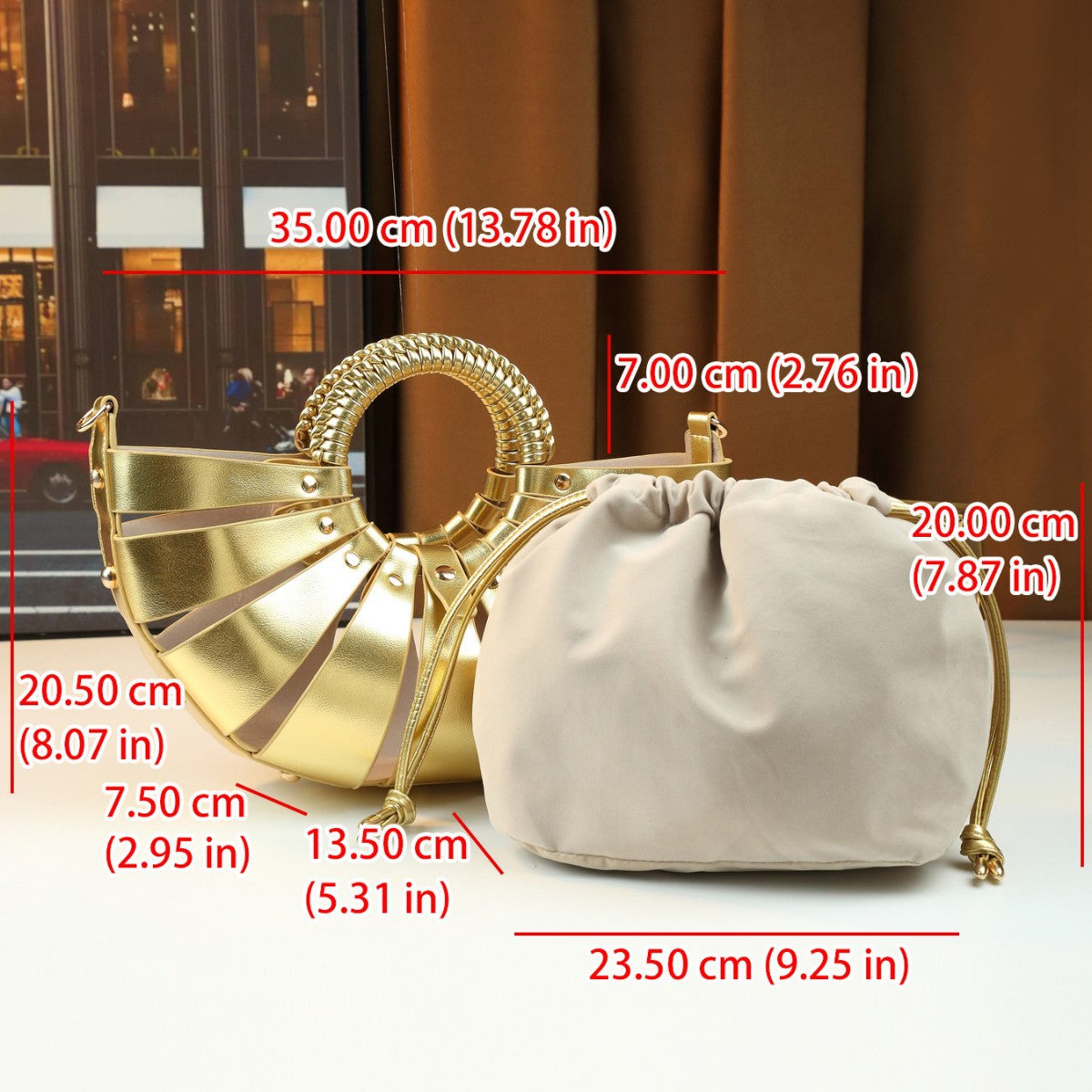 Fan-Shaped Shell Bag for Women Hollow Woven Sub-Bag Handbag, Trendy Shoulder Crossbody Purse with Unique Floral-Inspired Design