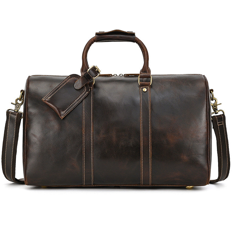Premium Large Capacity Leather Travel Duffle Bag, Genuine Cowhide Luggage Bag, Perfect Business Trip Overnight Weekender for Men and Women