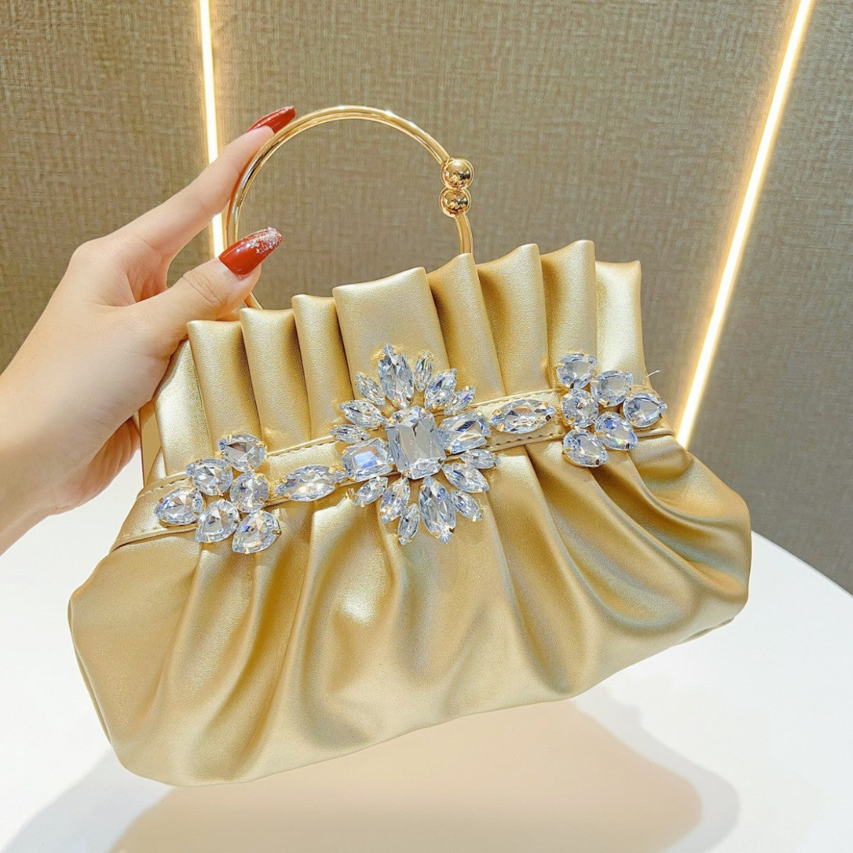 Dazzling Rhinestone-Embellished Evening Bag for Women, A Fashionable Top-Handle Crossbody Shoulder Handbag, Perfect for Birthday Wedding Banquets & Special Occasions