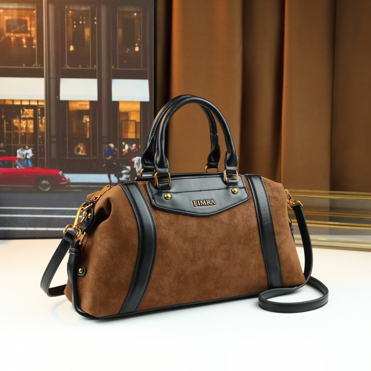 Color-Block Pillow Tote Bag for Women Large Capacity Travel Shoulder Crossbody Handbag, Korean Light Luxury Purse with Premium Color-Block Design