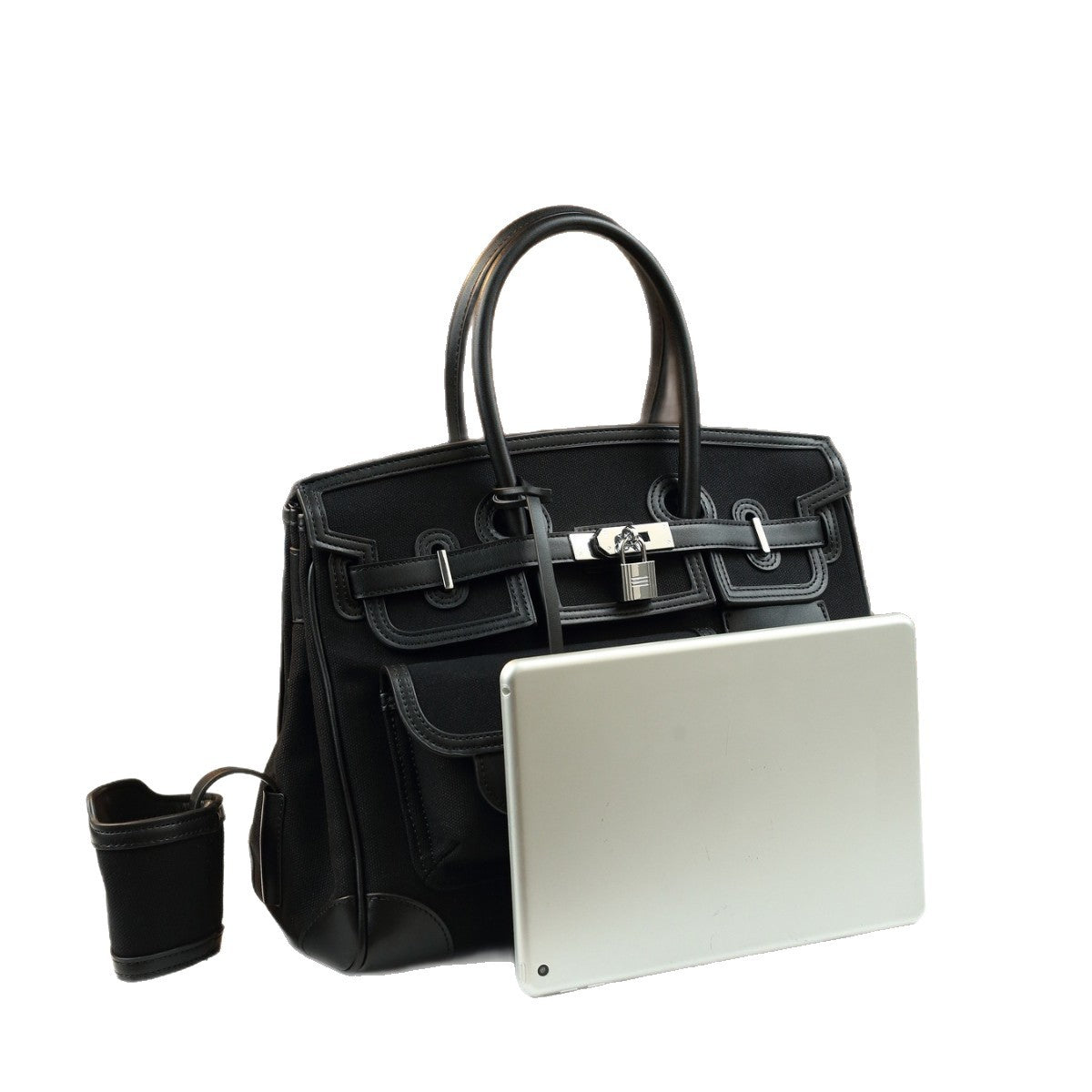 Chic Large Capacity Canvas Travel Tote for Men & Women, Birkin-Inspired Multi-Pocket Structured Handbag with Fashionable Design, Perfect for Travel & Everyday