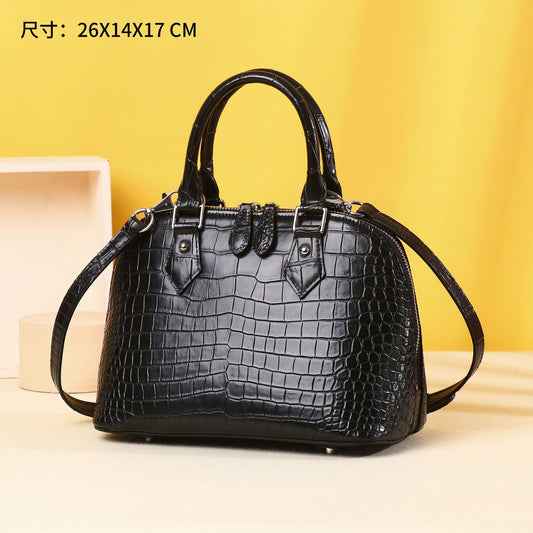 New Arrival Croc-Effect Shell Tote Bag for Women, A Trendy Shoulder Crossbody Commuter Handbag with Classic Croc-Pattern Design