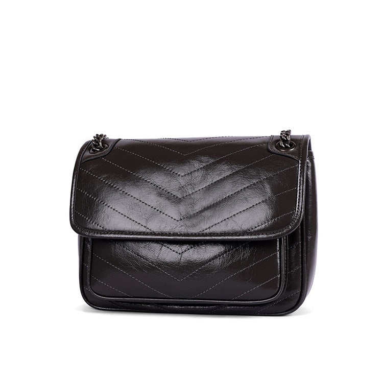 Spacious Quilted Chain Messenger Shoulder Underarm Bag for Women | Classic Trendy Genuine Leather Handbag with Premium High-Quality Finish | Versatile Everyday Purse for Work, Errands & Chic Style