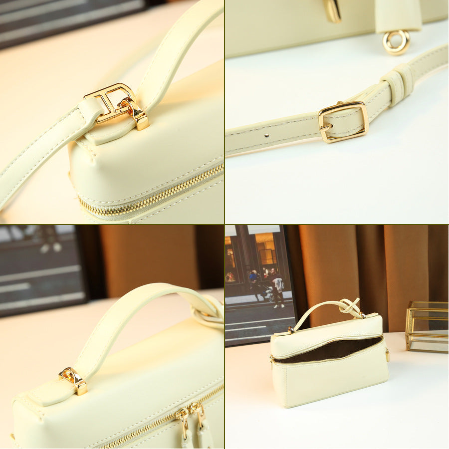 Solid Color Lunch Box Pillow Bag for Women Shoulder Crossbody Handbag, Minimalist High-Quality Purse with Versatile Everyday Style