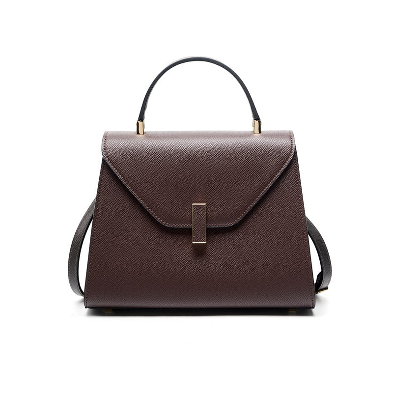 New Kelly-Style Niche Designer Bag in Genuine Leather, Large Capacity Shoulder Crossbody Top Handle Purse, Premium Fashionable Handbag for Women