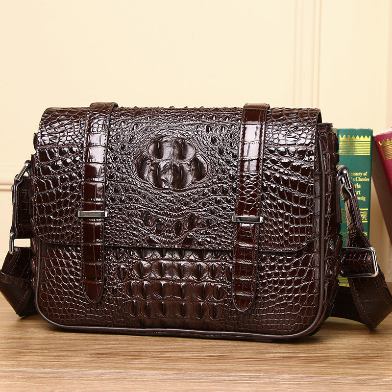 New Arrival Waterproof Silicone Croc-Effect Cambridge Satchel for Men, A Casual Business Crossbody Shoulder Bag with Durable Silicone Finish