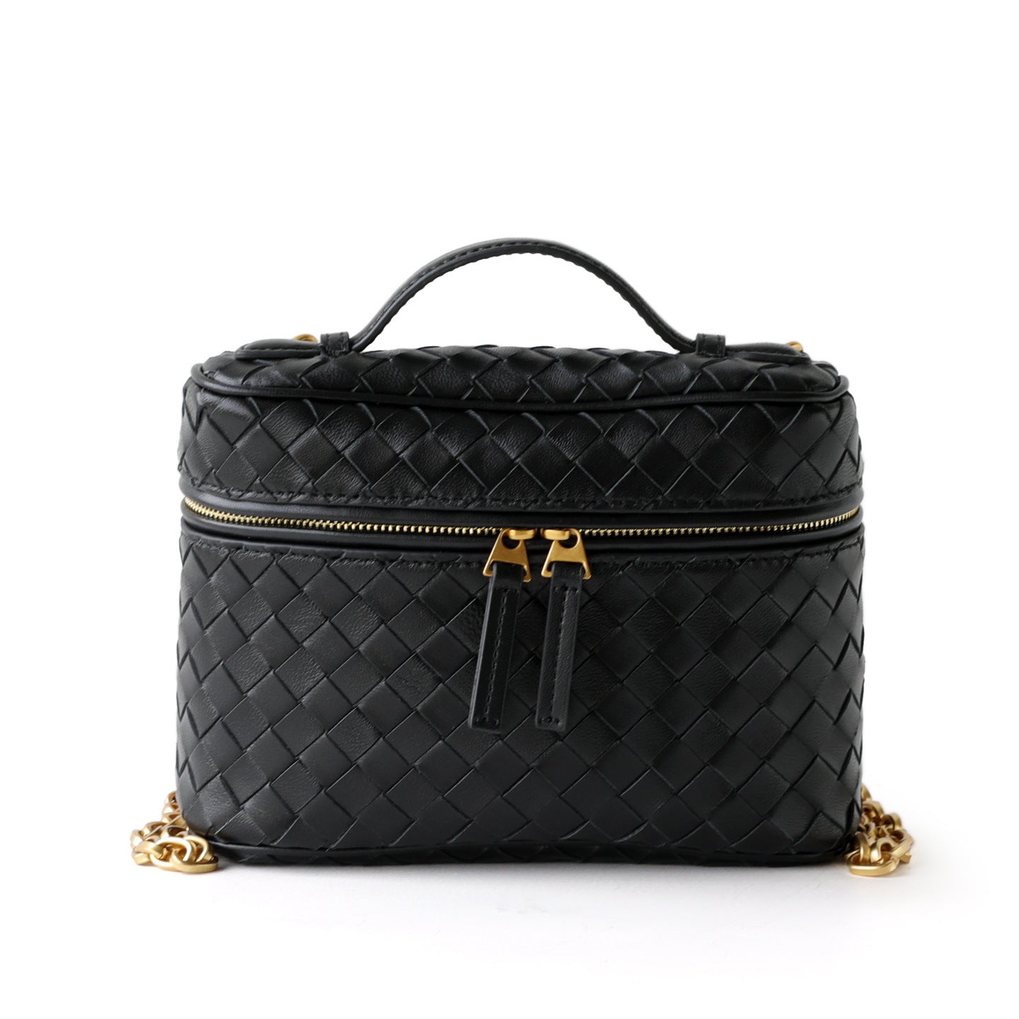 Handwoven Sheepskin Box Mini Bag for Women Commuter Shoulder Crossbody Handbag, Niche Designer Purse with Chain Strap and Woven Texture